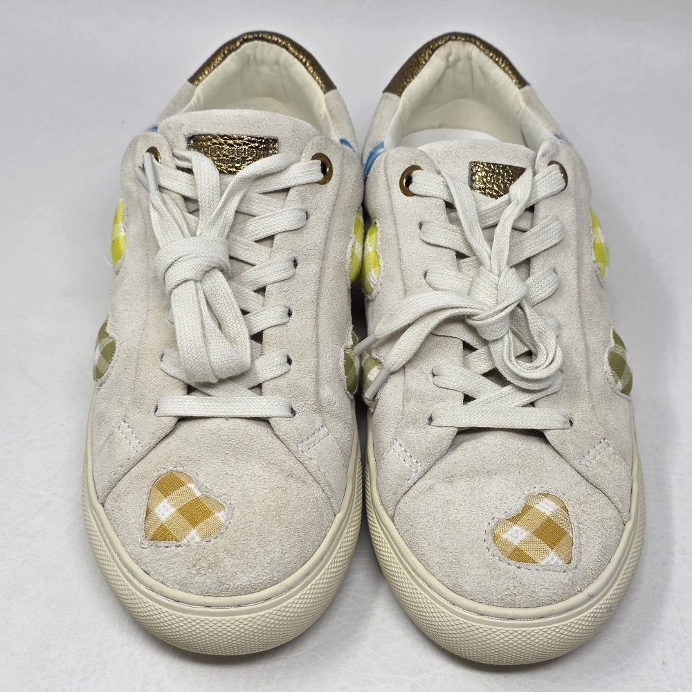 Kurt Geiger Lane Love Sneaker Low Top Lace Up Shoes Gingham Hearts Size EU 38 - Picture 7 of 10